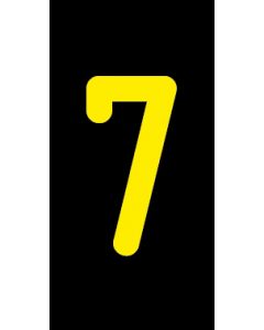 Einzelziffer 7 | gelb · schwarz · Aufkleber | Schild | Magnetschild | Aufkleber stark haftend | Aluminiumschild selbstklebend | Fußbodenaufkleber