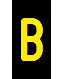 Einzelbuchstabe B | gelb · schwarz · Aufkleber | Schild | Magnetschild | Aufkleber stark haftend | Aluminiumschild selbstklebend | Fußbodenaufkleber