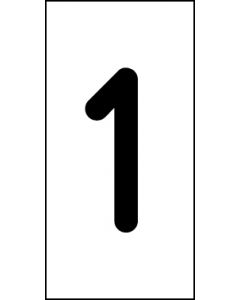 Einzelziffer 1 | schwarz · weiß | Aufkleber · Magnetschild · Aluminium-Schild