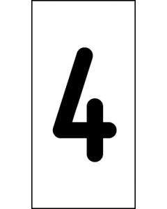 Einzelziffer 4 | schwarz · weiß | Aufkleber · Magnetschild · Aluminium-Schild