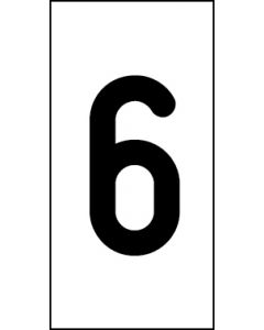 Einzelziffer 6 | schwarz · weiß | Aufkleber · Magnetschild · Aluminium-Schild