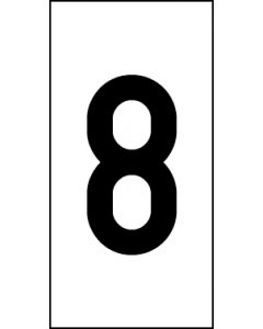 Einzelziffer 8 | schwarz · weiß | Aufkleber · Magnetschild · Aluminium-Schild
