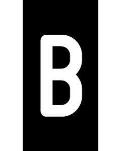 Einzelbuchstabe B | weiß · schwarz · Aufkleber | Schild | Magnetschild | Aufkleber stark haftend | Aluminiumschild selbstklebend | Fußbodenaufkleber