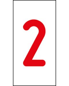 Einzelziffer 2 | rot · weiß | Aufkleber · Magnetschild · Aluminium-Schild