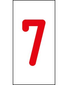 Einzelziffer 7 | rot · weiß | Aufkleber · Magnetschild · Aluminium-Schild