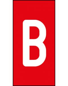 Einzelbuchstabe B | weiß · rot · Aufkleber | Schild | Magnetschild | Aufkleber stark haftend | Aluminiumschild selbstklebend | Fußbodenaufkleber