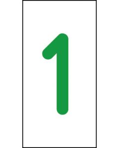 Einzelziffer 1 | grün · weiß | Aufkleber · Magnetschild · Aluminium-Schild