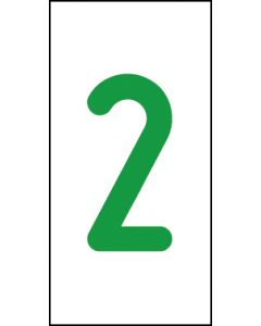 Einzelziffer 2 | grün · weiß · Aufkleber | Schild | Magnetschild | Aufkleber stark haftend | Aluminiumschild selbstklebend | Fußbodenaufkleber