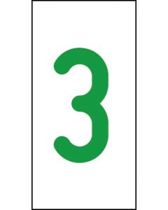 Einzelziffer 3 | grün · weiß · Aufkleber | Schild | Magnetschild | Aufkleber stark haftend | Aluminiumschild selbstklebend | Fußbodenaufkleber