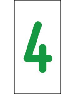 Einzelziffer 4 | grün · weiß | Aufkleber · Magnetschild · Aluminium-Schild