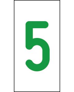 Einzelziffer 5 | grün · weiß · Aufkleber | Schild | Magnetschild | Aufkleber stark haftend | Aluminiumschild selbstklebend | Fußbodenaufkleber