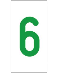 Einzelziffer 6 | grün · weiß · Aufkleber | Schild | Magnetschild | Aufkleber stark haftend | Aluminiumschild selbstklebend | Fußbodenaufkleber