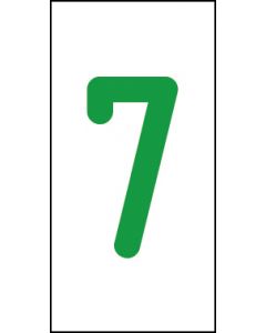 Einzelziffer 7 | grün · weiß · Aufkleber | Schild | Magnetschild | Aufkleber stark haftend | Aluminiumschild selbstklebend | Fußbodenaufkleber