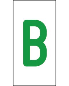 Einzelbuchstabe B | grün · weiß · Aufkleber | Schild | Magnetschild | Aufkleber stark haftend | Aluminiumschild selbstklebend | Fußbodenaufkleber