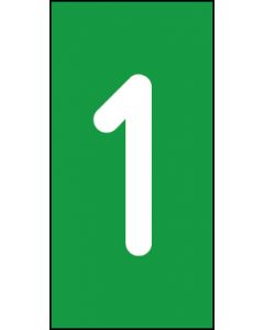 Einzelziffer 1 | weiß · grün | Aufkleber · Magnetschild · Aluminium-Schild