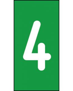 Einzelziffer 4 | weiß · grün | Aufkleber · Magnetschild · Aluminium-Schild