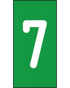 Einzelziffer 7 | weiß · grün · Aufkleber | Schild | Magnetschild | Aufkleber stark haftend | Aluminiumschild selbstklebend | Fußbodenaufkleber