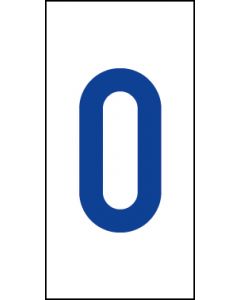 Einzelziffer 0 | blau · weiß | Aufkleber · Magnetschild · Aluminium-Schild