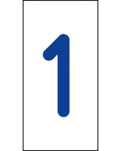 Einzelziffer 1 | blau · weiß · Aufkleber | Schild | Magnetschild | Aufkleber stark haftend | Aluminiumschild selbstklebend | Fußbodenaufkleber