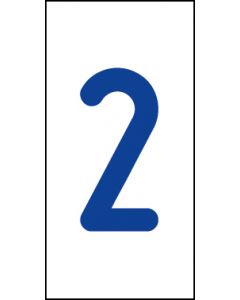 Einzelziffer 2 | blau · weiß · Aufkleber | Schild | Magnetschild | Aufkleber stark haftend | Aluminiumschild selbstklebend | Fußbodenaufkleber