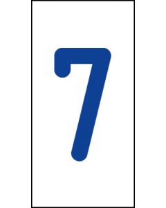 Einzelziffer 7 | blau · weiß · Aufkleber | Schild | Magnetschild | Aufkleber stark haftend | Aluminiumschild selbstklebend | Fußbodenaufkleber