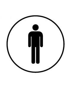 WC Toiletten Kennzeichnung | Herren | weiß · rund · Aufkleber | Schild | Magnetschild
