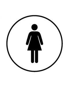 WC Toiletten Kennzeichnung | Damen | weiß · rund · Aufkleber | Schild | Magnetschild
