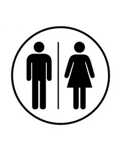 WC Toiletten Kennzeichnung | Herren · Damen | weiß · rund · Aufkleber | Schild | Magnetschild