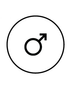 WC Toiletten Kennzeichnung | Symbol Mann | weiß · rund · Aufkleber | Schild | Magnetschild