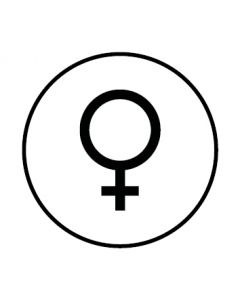 WC Toiletten Kennzeichnung | Symbol Frau | weiß · rund · Aufkleber | Schild | Magnetschild