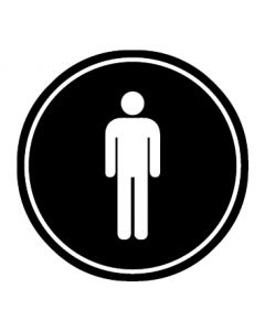 WC Toiletten Kennzeichnung | Herren | schwarz · rund