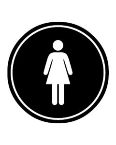WC Toiletten Kennzeichnung | Damen | schwarz · rund · Aufkleber | Schild | Magnetschild