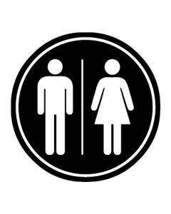 WC Toiletten Kennzeichnung | Herren · Damen | schwarz · rund · Aufkleber | Schild | Magnetschild