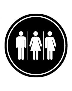 WC Toiletten Kennzeichnung | Herren · Damen · Transgender | schwarz · rund