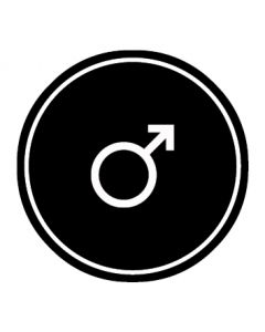 WC Toiletten Kennzeichnung | Symbol Mann | schwarz · rund · Aufkleber | Schild | Magnetschild