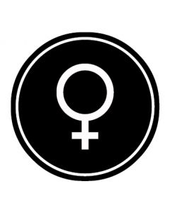 WC Toiletten Kennzeichnung | Symbol Frau | schwarz · rund · Aufkleber | Schild | Magnetschild