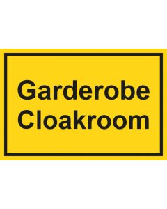 Garderobenschild Garderobe · Cloakroom · gelb · Aufkleber | Schild | Magnetschild | Aufkleber stark haftend | Aluminiumschild selbstklebend | Fußbodenaufkleber