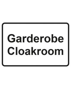 Garderobenschild Garderobe · Cloakroom · weiß - schwarz · Aufkleber | Schild | Magnetschild | Aufkleber stark haftend | Aluminiumschild selbstklebend | Fußbodenaufkleber