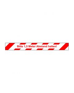 Abstand & Diskretion Zeichen Bitte 1,5 Meter Abstand halten · rechteckig | weiß · rot · Aufkleber | Schild | Magnetschild | Aufkleber stark haftend | Aluminiumschild selbstklebend | Fußbodenaufkleber