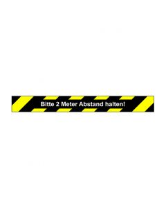 Abstand & Diskretion Zeichen Bitte 2 Meter Abstand halten · rechteckig | schwarz · gelb · Aufkleber | Schild | Magnetschild | Aufkleber stark haftend | Aluminiumschild selbstklebend | Fußbodenaufkleber