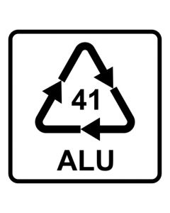 Recycling Code 41 · ALU · Aluminium | viereckig · weiß · Aufkleber | Schild | Magnetschild