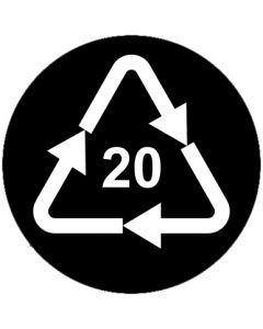 Recycling Code 20 · PAP · Wellpappe | rund · schwarz