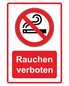 Verbotszeichen Piktogramm & Text deutsch · Rauchen verboten · rot · Aufkleber | Schild | Magnetschild | Aufkleber stark haftend | Aluminiumschild selbstklebend | Fußbodenaufkleber