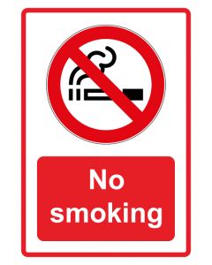 Verbotszeichen Piktogramm & Text englisch · No smoking · rot · Aufkleber | Schild | Magnetschild | Aufkleber stark haftend | Aluminiumschild selbstklebend | Fußbodenaufkleber