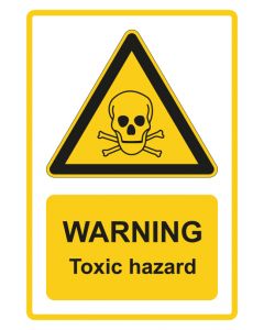 Warnzeichen Piktogramm & Text englisch · Warning · Toxic hazard · gelb · Aufkleber | Schild | Magnetschild | Aufkleber stark haftend | Aluminiumschild selbstklebend | Fußbodenaufkleber
