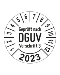 Jahresprüfplakette Geprüft nach DGUV Vorschrift 3 - Jahreszahl im Bogen_1
