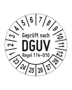 Mehrjahresprüfplakette Geprüft nach DGUV Regel 114 - 010 - Jahre und Monate