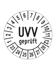 Mehrjahresprüfplakette UVV geprüft - Jahre und Monate