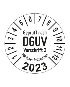 Jahresprüfplakette Geprüft nach DGUV Vorschrift 3 - Jahreszahl im Bogen_2