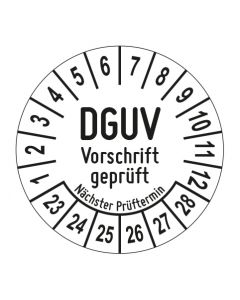 Mehrjahresprüfplakette DGUV Vorschrift geprüft - Jahre und Monate